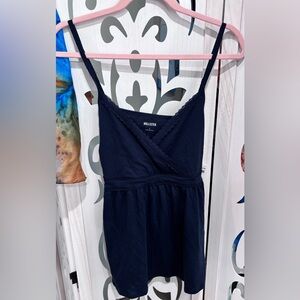Hollister Navy Lace-Trim Cami Babydoll